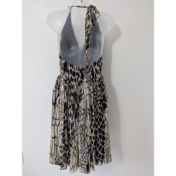 VTG Marc Bouwer Womens Silk Animal Print Halter Dress Size 8 Retro Wimsygoth - Picture 4 of 9